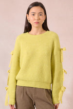 Lime Green Bow Sleeve Sweater by Molly Bracken