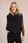 Black Sleeveless Cowl Neck Sweater by Molly Bracken