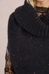 Black Sleeveless Cowl Neck Sweater by Molly Bracken