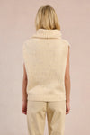 Cream Sleeveless Cowl Neck Sweater by Molly Bracken