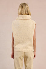 Cream Sleeveless Cowl Neck Sweater by Molly Bracken