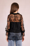 Black Lace Tunic Top by Molly Bracken