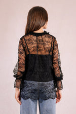 Black Lace Tunic Top by Molly Bracken