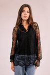 Black Lace Tunic Top by Molly Bracken
