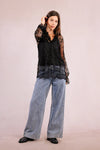 Black Lace Tunic Top by Molly Bracken