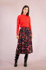 Folk Floral Midi Skirt by Molly Bracken