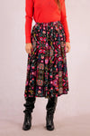 Folk Floral Midi Skirt by Molly Bracken