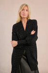 Black Sequin Open Long Cardigan by Molly Bracken