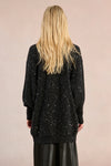 Black Sequin Open Long Cardigan by Molly Bracken