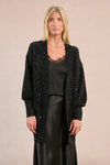 Black Sequin Open Long Cardigan by Molly Bracken