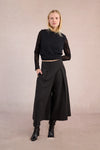 Pleated Wide Leg Black Culotte Pants by Molly Bracken