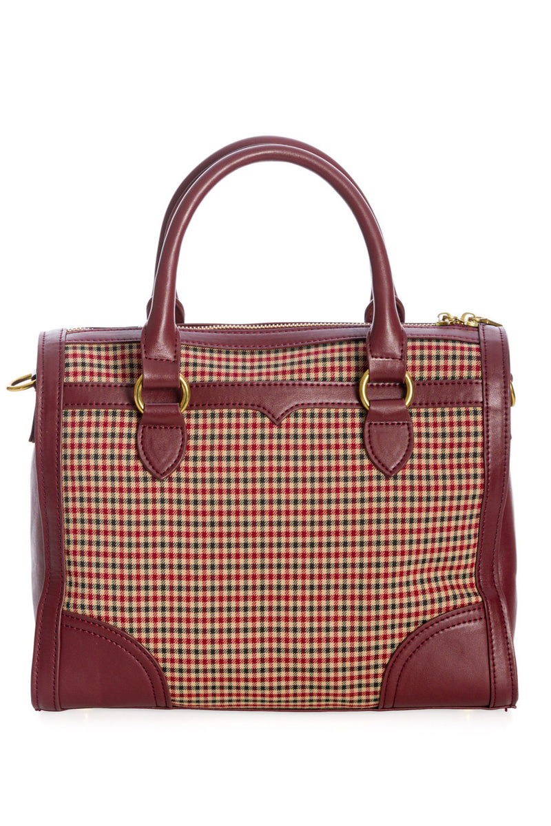 Brown Plaid Uptown Girl Handbag by Banned