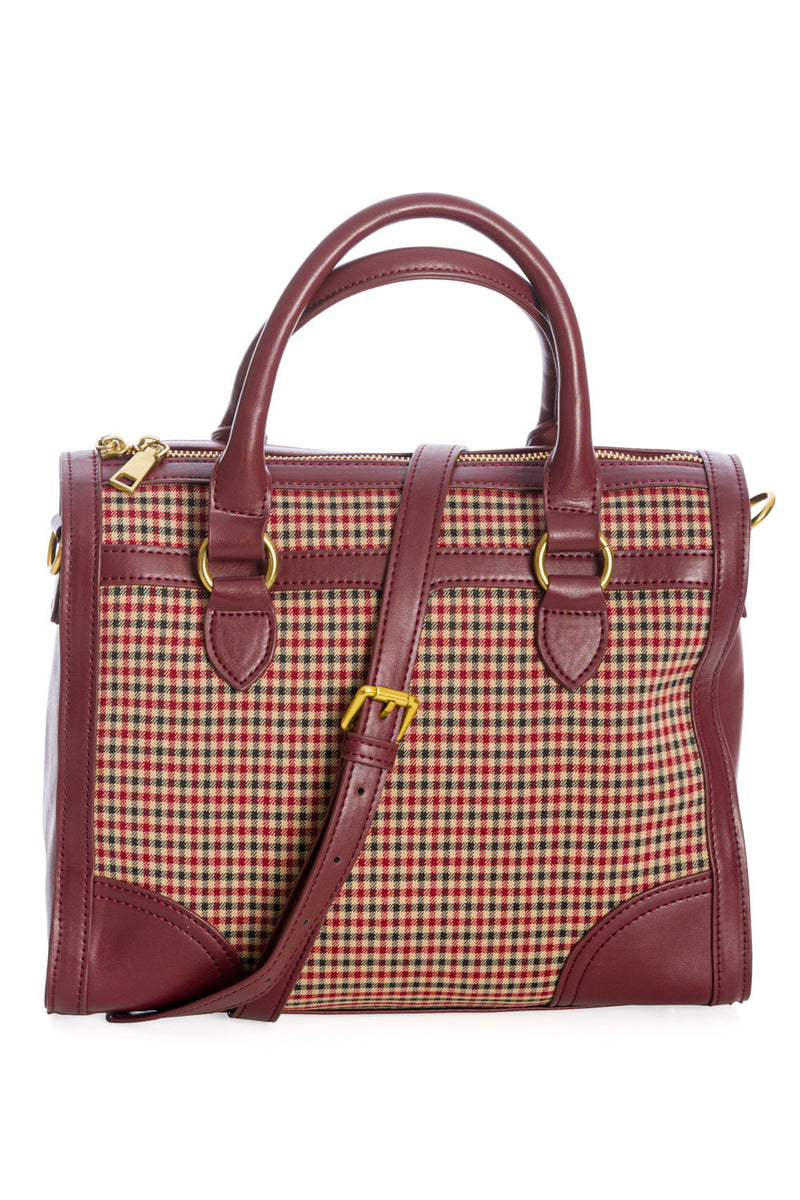 Brown Plaid Uptown Girl Handbag by Banned