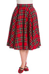 Red Plaid Circle Skirt by Banned