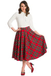 Red Plaid Circle Skirt by Banned