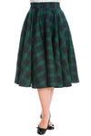 Navy and Green Plaid Circle Skirt by Banned