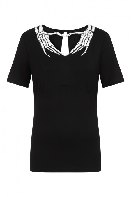 Skeleton Heart Jersey Top by Banned