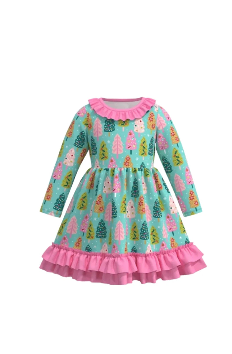 Kids Pastel Christmas Tree Dress