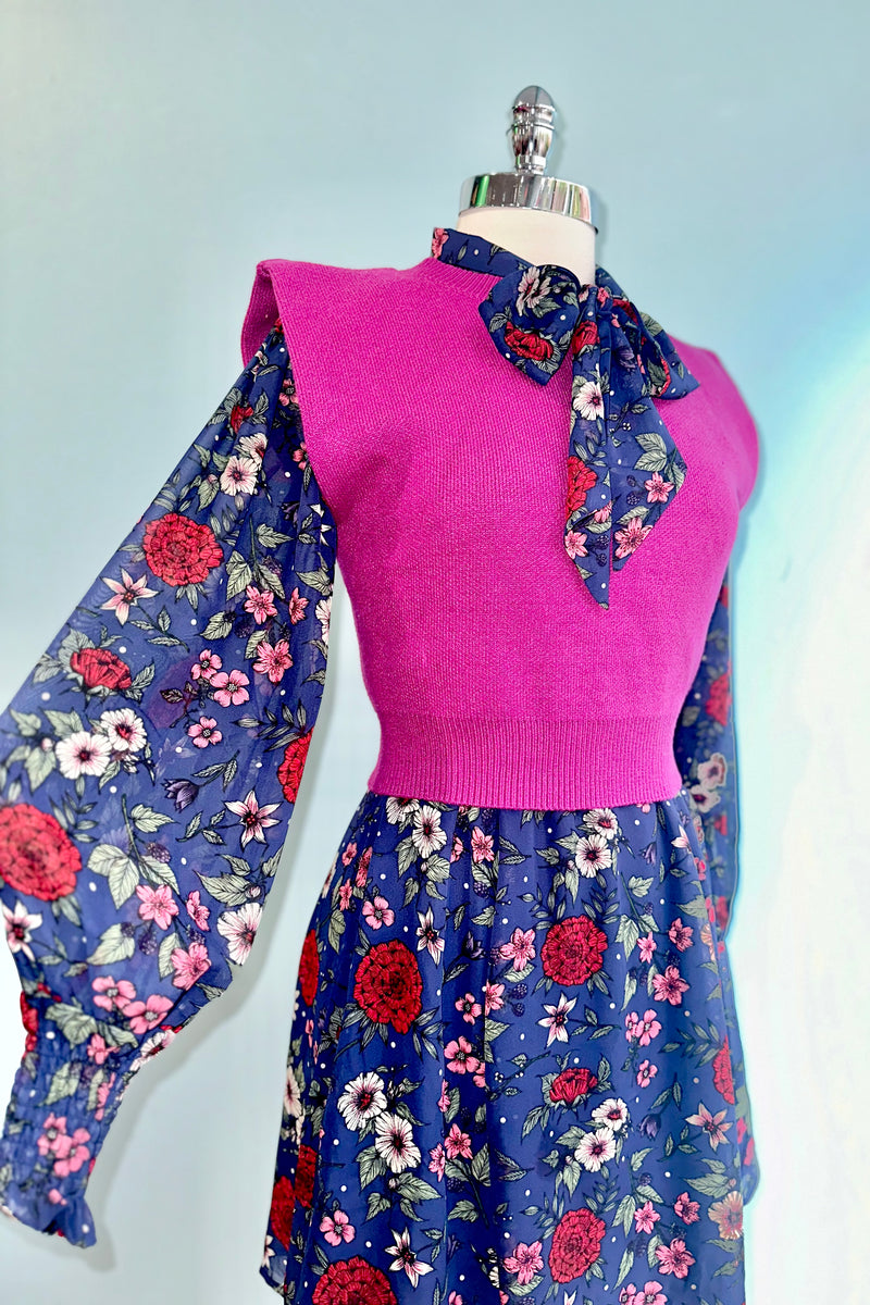 Camellia Navy Floral Mini Dress by Hell Bunny Modern Millie Camellia Navy Floral Mini Dress by Hell Bunny Modern Millie