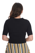 Sweet Sunny Short Sleeve Sweater in Black by Banned