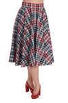 Boat Day Plaid Circle Skirt by Banned