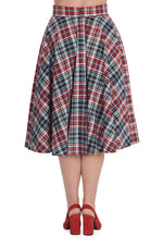 Boat Day Plaid Circle Skirt by Banned