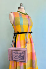 Check Plaid Smocked Bodice Midi Dress