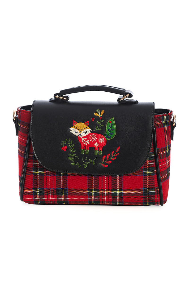 Scandi Fox Handbag in Red Plaid by Banned