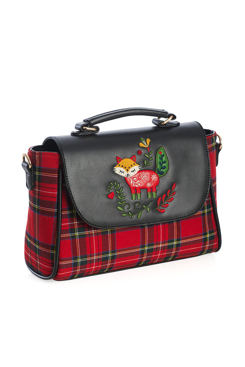 Scandi Fox Handbag in Red Plaid by Banned