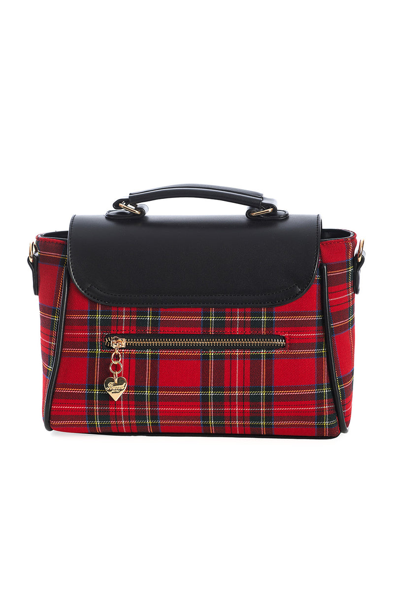 Scandi Fox Handbag in Red Plaid by Banned