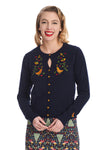 Heritage Birdy Cardigan in Black by Banned
