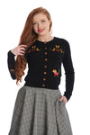 Scandi Fox Holiday Cardigan in Black by Banned