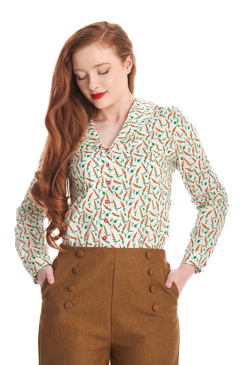 Carrot Button Down Blouse by Banned