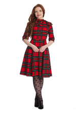 Red Plaid Bow Dress by Banned