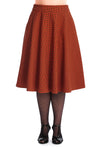 October Spooks Orange Plaid Swing Skirt by Banned