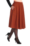 October Spooks Orange Plaid Swing Skirt by Banned
