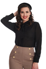 Black Bow Blouse by Banned