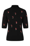 Mushroom Dreams Turtleneck Sweater in Black by Banned