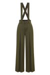 The Classic Suspender Pants in Olive by Banned