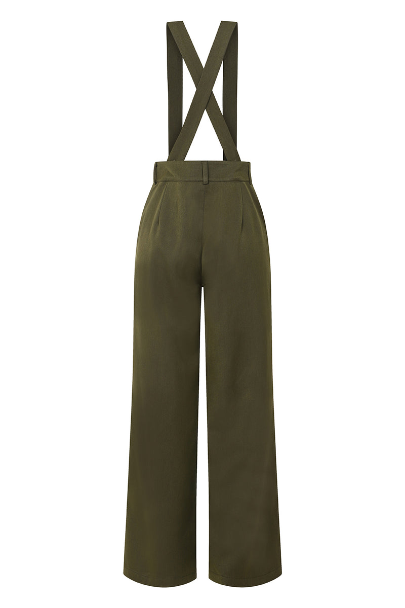 The Classic Suspender Pants in Olive by Banned – Modern Millie