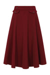 Burgundy Book Club Full Skirt by Banned