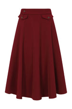 Burgundy Book Club Full Skirt by Banned