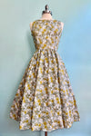 Mustard Floral Midi Dress by Retrolicious