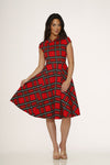 Red Plaid Short Sleeve Dress by Orchid Bloom