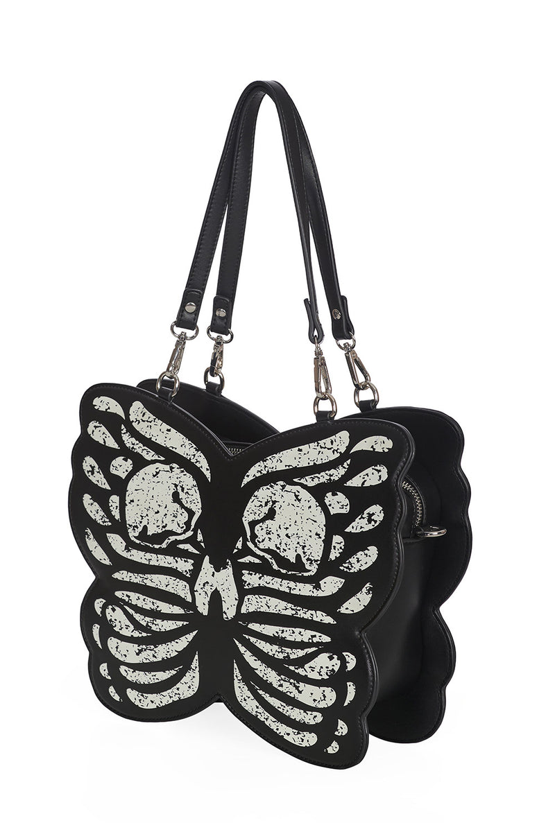 Mariposa Black Satchel Handbag by Banned
