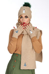 Beige Ski Season Beenie Hat by Banned