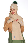 Beige Ski Season Knit Scarf by Banned