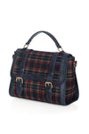 Navy Plaid Satchel Handbag by Banned