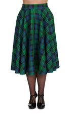 Winter Check Circle Skirt by Banned