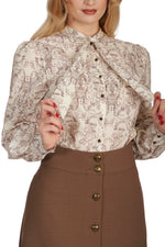 Off-White Bunny Toile Blouse by Banned